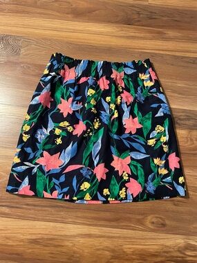 J Crew NEW Linen Cotton Blend Floral High Rise Skirt | women’s 8